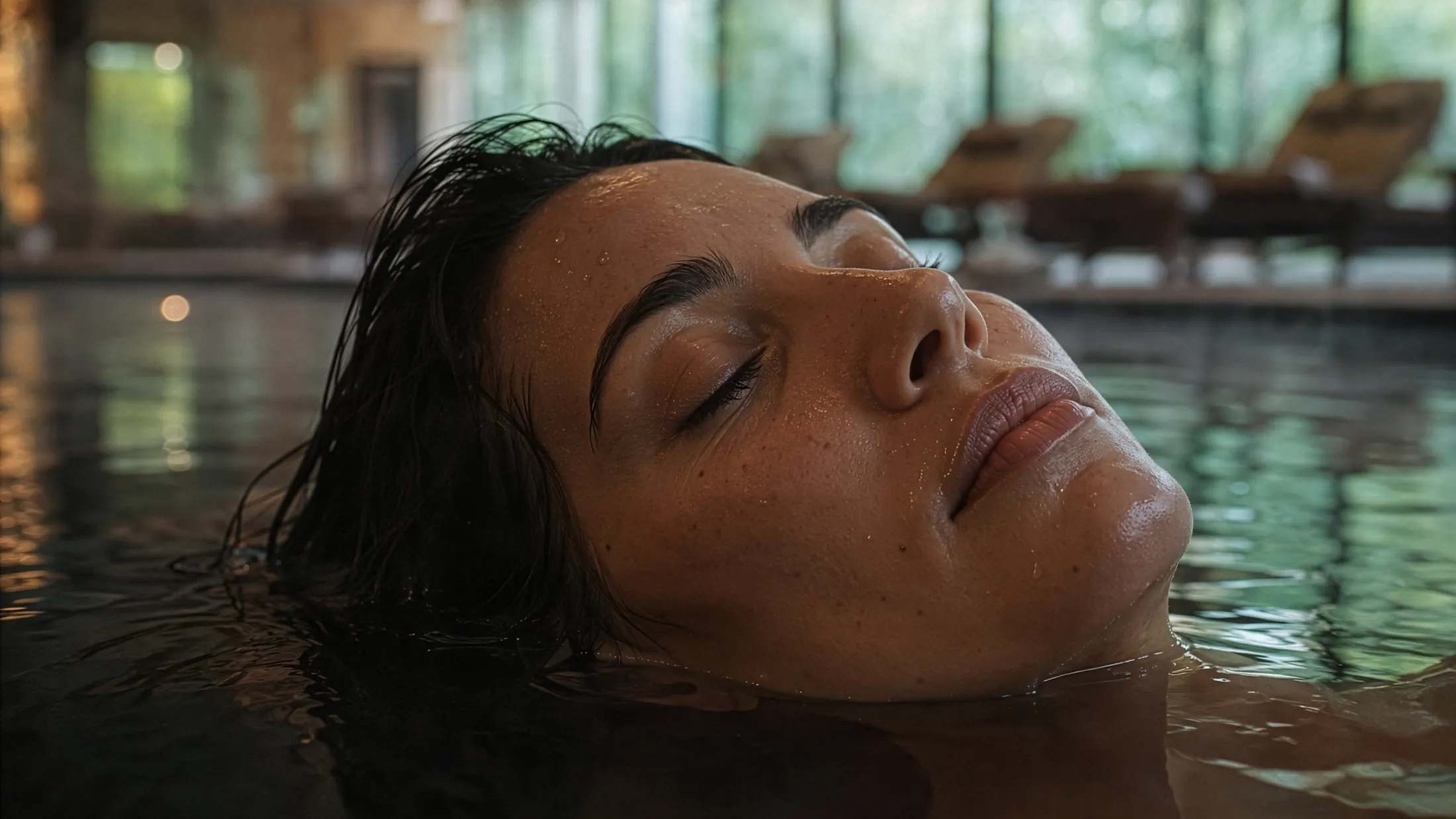 Cena sensorial de uma mulher na água, reconstrução visual GMX